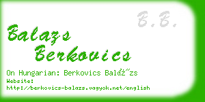 balazs berkovics business card